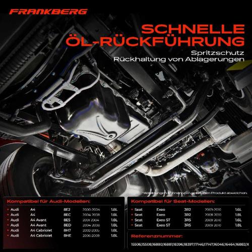 Frankberg 1x Ölwanne Motorölwanne für Audi Cabriolet A4 8H 8E Seat Exeo 3R 1.8L Bild Frankberg 1x Ölwanne Motorölwanne für Audi Cabriolet A4 8H 8E Seat Exeo 3R 1.8L