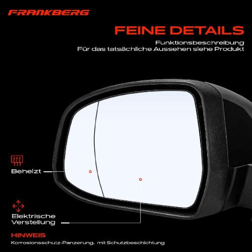 Frankberg 1x Außenspiegel Links für Ford Focus II DA DP HCP DB DH FCH DA DS FFS 2007-2012 Bild Frankberg 1x Außenspiegel Links für Ford Focus II DA DP HCP DB DH FCH DA DS FFS 2007-2012