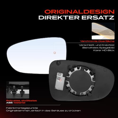 1x Spiegelglas Außenspiegel links für VW Sharan 7M6 7M8 7M9 Ford Galaxy Seat Alhambra Bild 1x Spiegelglas Außenspiegel links für VW Sharan 7M6 7M8 7M9 Ford Galaxy Seat Alhambra