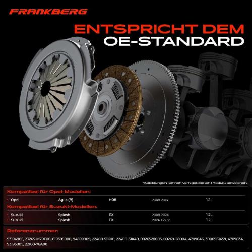 1x Kupplungssatz für Opel Agila (B) H08 Suzuki Splash EX 1.2L 2002-2023 Bild 1x Kupplungssatz für Opel Agila (B) H08 Suzuki Splash EX 1.2L 2002-2023