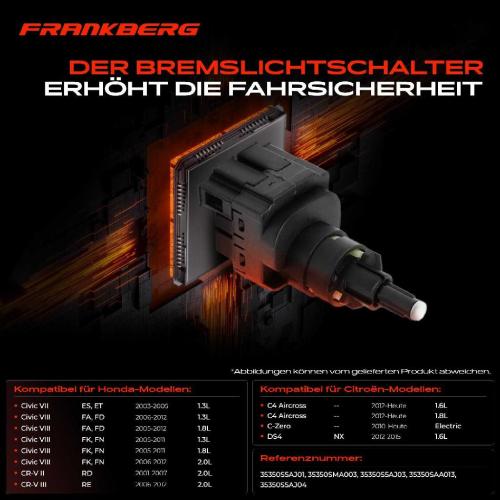 1x Bremslichtschalter für Citroën C4 Honda Accord Civic CR-V FR-V Peugeot 4008 Bild 1x Bremslichtschalter für Citroën C4 Honda Accord Civic CR-V FR-V Peugeot 4008