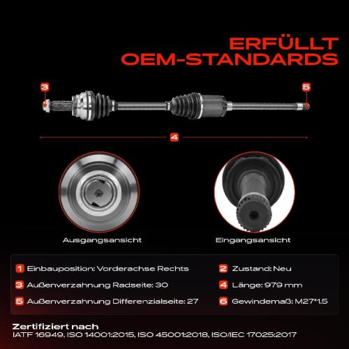Frankberg 1x Antriebswelle Vorderachse Rechts für BMW X5 E70 F15 F85 X6 E71 E72 F16 F86 2008-2019 Bild Frankberg 1x Antriebswelle Vorderachse Rechts für BMW X5 E70 F15 F85 X6 E71 E72 F16 F86 2008-2019