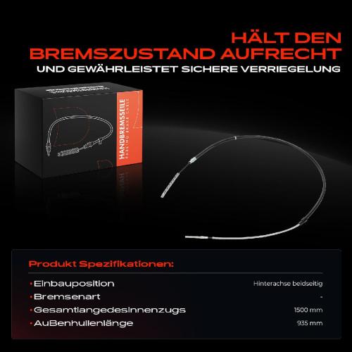 1x Seilzug Feststellbremse Hinterachse beidseitig für VW Golf III Cabriolet Variant 1H5 Vento 1H2 Bild 1x Seilzug Feststellbremse Hinterachse beidseitig für VW Golf III Cabriolet Variant 1H5 Vento 1H2