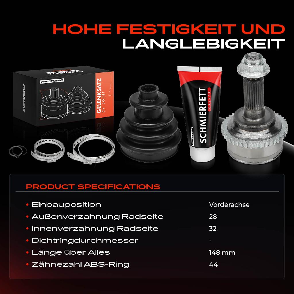 1x Antriebswelle Gelenksatz Vorderachse für Mazda 6 Hatchback GG 6 Stufenheck Bj ab 2002