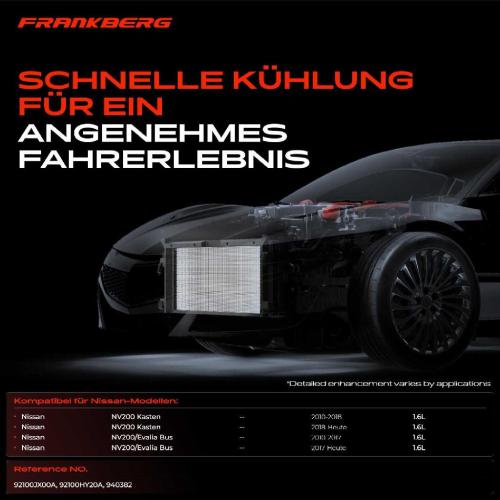 Frankberg 1x Kondensator Klimaanlage für Nissan NV200 Evalia Bus Kasten 1.6L Bj ab 2010 Bild Frankberg 1x Kondensator Klimaanlage für Nissan NV200 Evalia Bus Kasten 1.6L Bj ab 2010