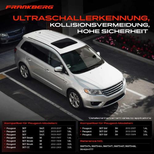 Frankberg 1x Parksensor PDC Sensor Hinten für Peugeot 307 3A/C 3E 3B 3H 2000-2009 Bild Frankberg 1x Parksensor PDC Sensor Hinten für Peugeot 307 3A/C 3E 3B 3H 2000-2009