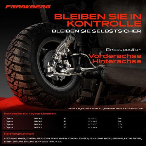 Frankberg 1x Querlenker Satz Vorderachse für Toyota RAV 4 II A2 1.8L 2.0L 2000-2005 Bild Frankberg 1x Querlenker Satz Vorderachse für Toyota RAV 4 II A2 1.8L 2.0L 2000-2005