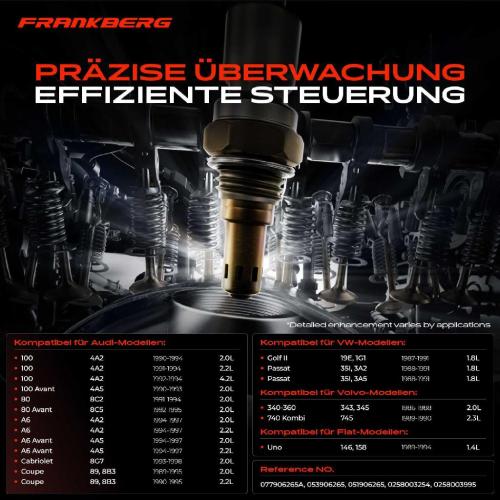 Frankberg 1x Lambdasonde Regelsonde Vor Katalysator für VW Golf II Passat Variant Jetta Audi A6 Avant Cabriolet Coupe Bild Frankberg 1x Lambdasonde Regelsonde Vor Katalysator für VW Golf II Passat Variant Jetta Audi A6 Avant Cabriolet Coupe