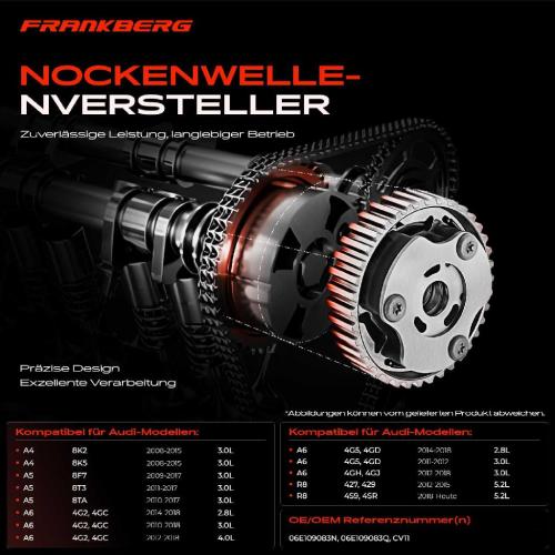 1x Nockenwellenversteller für Audi A4 A5 A6 A7 A8 Q5 Q7 R8 Spyder Bild 1x Nockenwellenversteller für Audi A4 A5 A6 A7 A8 Q5 Q7 R8 Spyder
