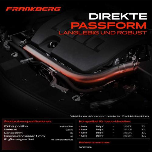 Frankberg 1x Kühlerschlauch Turboschlauch für Iveco Daily V Kasten Daily V Pritsche/Fahrgestell 2.3L 2011-2014 Bild Frankberg 1x Kühlerschlauch Turboschlauch für Iveco Daily V Kasten Daily V Pritsche/Fahrgestell 2.3L 2011-2014