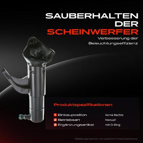 1x Scheinwerferreinigung Waschwasserdüse Vorne Rechts für VW Touareg 7P5 2011-2014 Bild 1x Scheinwerferreinigung Waschwasserdüse Vorne Rechts für VW Touareg 7P5 2011-2014