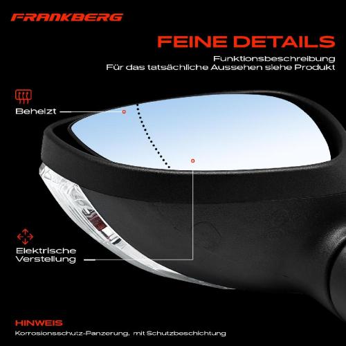 Frankberg 1x Außenspiegel Links für Ford Fiesta VI CB1 CCN Van 2008-2017 Bild Frankberg 1x Außenspiegel Links für Ford Fiesta VI CB1 CCN Van 2008-2017
