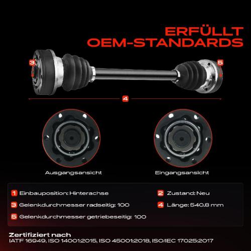 Frankberg 1x Antriebswelle Hinterachse für VW Transporter T3 Bus 1982-1992 Bild Frankberg 1x Antriebswelle Hinterachse für VW Transporter T3 Bus 1982-1992
