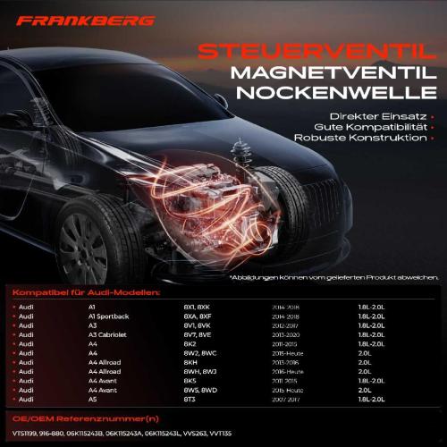 1x Steuerventil Nockenwellenverstellung für VW Golf VII Passat Audi A3 A5 A6 A7 TT Bild 1x Steuerventil Nockenwellenverstellung für VW Golf VII Passat Audi A3 A5 A6 A7 TT