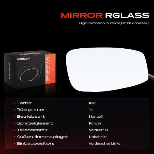 1x Spiegelglas Außenspiegel links für Fiat Stilo Multi Wagon 192 2001-2008 Bild 1x Spiegelglas Außenspiegel links für Fiat Stilo Multi Wagon 192 2001-2008