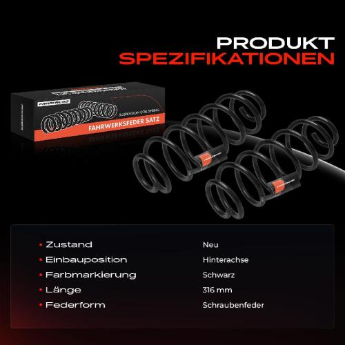 2x Fahrwerksfeder Hinterachse für Mazda 2 DE DH 1.4L 1.5L 1.6L 2007-2015 Bild 2x Fahrwerksfeder Hinterachse für Mazda 2 DE DH 1.4L 1.5L 1.6L 2007-2015