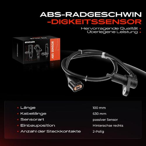 1x ABS Sensor Hinterachse rechts für Mitsubishi Lancer V Station Wagon VI VII VIII Sportback 1.6L Bj ab 2003 Bild 1x ABS Sensor Hinterachse rechts für Mitsubishi Lancer V Station Wagon VI VII VIII Sportback 1.6L Bj ab 2003