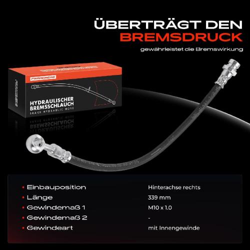 Frankberg 1x Bremsschlauch Bremsschläuche Hinterachse Rechts für Hyundai Tucson JM KIA Sportage Bild Frankberg 1x Bremsschlauch Bremsschläuche Hinterachse Rechts für Hyundai Tucson JM KIA Sportage