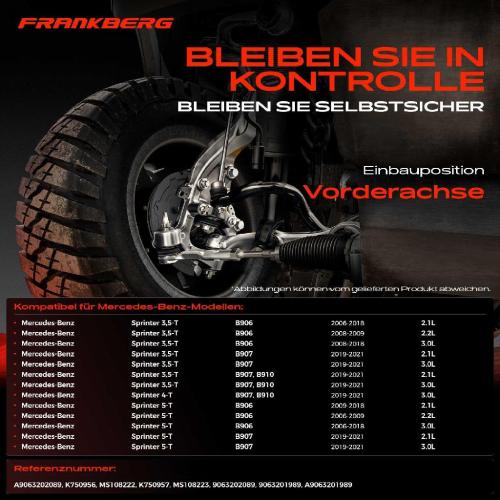 2x Koppelstange Vorderachse für Mercedes-Benz Esprinter Kasten B907 B910 Sprinter 3,5-T Bus B906 Bild 2x Koppelstange Vorderachse für Mercedes-Benz Esprinter Kasten B907 B910 Sprinter 3,5-T Bus B906