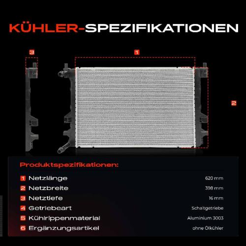 Frankberg 1x Kühler Wasserkühler Motorkühler für VW Golf VII Passat Variant Touran Van Audi A3 Skoda Bild Frankberg 1x Kühler Wasserkühler Motorkühler für VW Golf VII Passat Variant Touran Van Audi A3 Skoda