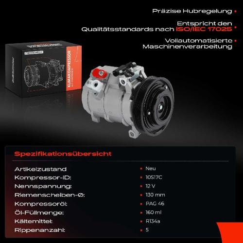 Frankberg 1x Klimakompressor für Mercedes-Benz Sprinter 3,5-T 3-T 4,6-T 5-T B906 3.5L 2006-2016 Bild Frankberg 1x Klimakompressor für Mercedes-Benz Sprinter 3,5-T 3-T 4,6-T 5-T B906 3.5L 2006-2016