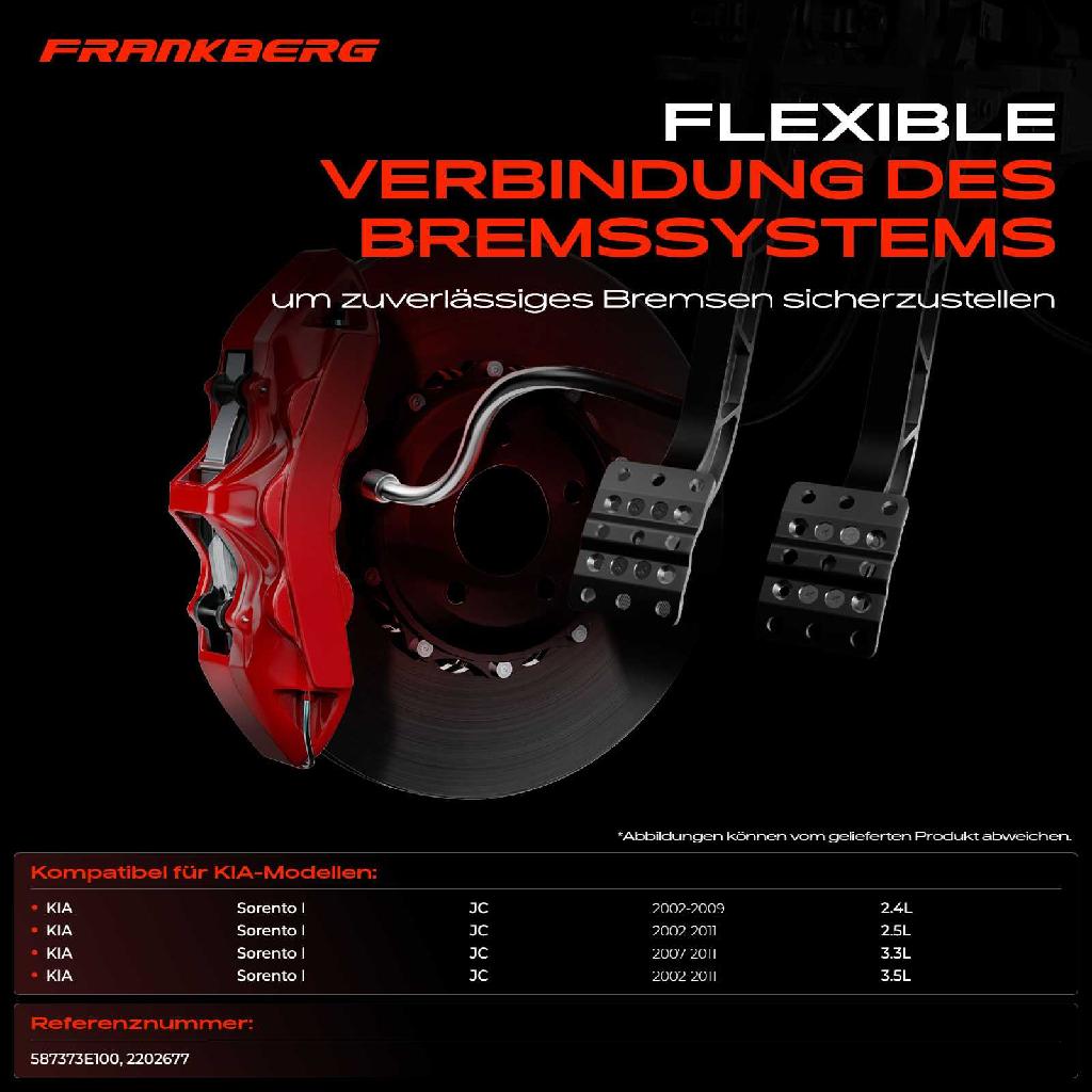 1x Bremsschlauch Bremsschläuche Hinterachse Links für KIA Sorento I JC 2.5L