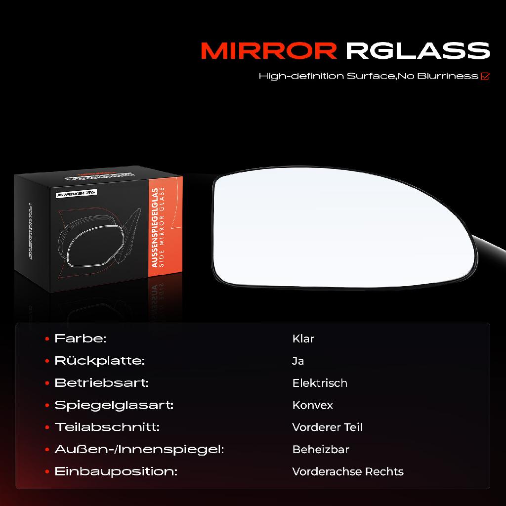 1x Spiegelglas Außenspiegel rechts für Ford Focus Kasten/Kombi Stufenheck Turnier
