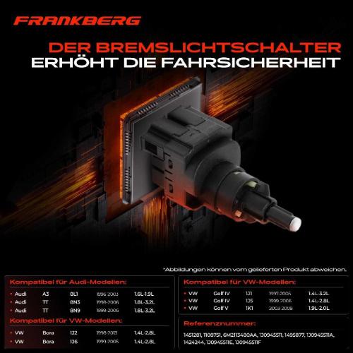 1x Bremslichtschalter für VW Bora Audi A3 8L1 TT Ford Galaxy Seat Skoda 1.6L 1.8L 1.9L Bild 1x Bremslichtschalter für VW Bora Audi A3 8L1 TT Ford Galaxy Seat Skoda 1.6L 1.8L 1.9L
