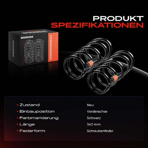 Frankberg 2x Fahrwerksfeder Vorderachse für Peugeot 205 I 741A/C 20D 741B 205 II 20A/C 1983-1998 Bild Frankberg 2x Fahrwerksfeder Vorderachse für Peugeot 205 I 741A/C 20D 741B 205 II 20A/C 1983-1998