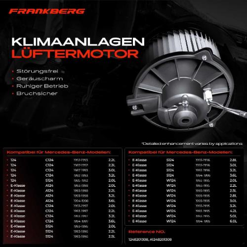 Frankberg 1x Gebläsemotor Innenraumgebläse für Mercedes-Benz E-Klasse C124 W124 A124 Bild Frankberg 1x Gebläsemotor Innenraumgebläse für Mercedes-Benz E-Klasse C124 W124 A124