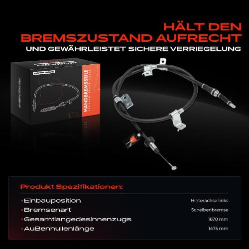 1x Seilzug Feststellbremse Hinterachse links für Hyundai i30 FD Elantra Stufenheck HD Bild 1x Seilzug Feststellbremse Hinterachse links für Hyundai i30 FD Elantra Stufenheck HD