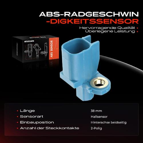 2x ABS Sensor Hinten für Ford Kuga I II Volvo S40 V50 2.0L 2.5L 1.5L 1.6L 2004-2019 Bild 2x ABS Sensor Hinten für Ford Kuga I II Volvo S40 V50 2.0L 2.5L 1.5L 1.6L 2004-2019