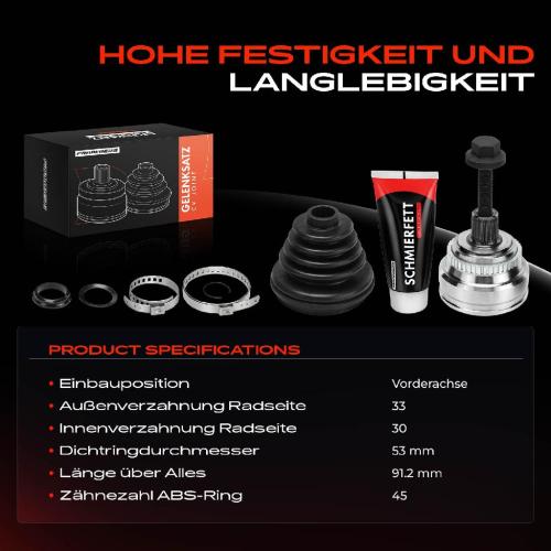 Frankberg 1x Antriebswelle Gelenksatz Vorderachse für Audi 80 8C2 893 894 8A2 90 Coupe Cabriolet Bild Frankberg 1x Antriebswelle Gelenksatz Vorderachse für Audi 80 8C2 893 894 8A2 90 Coupe Cabriolet