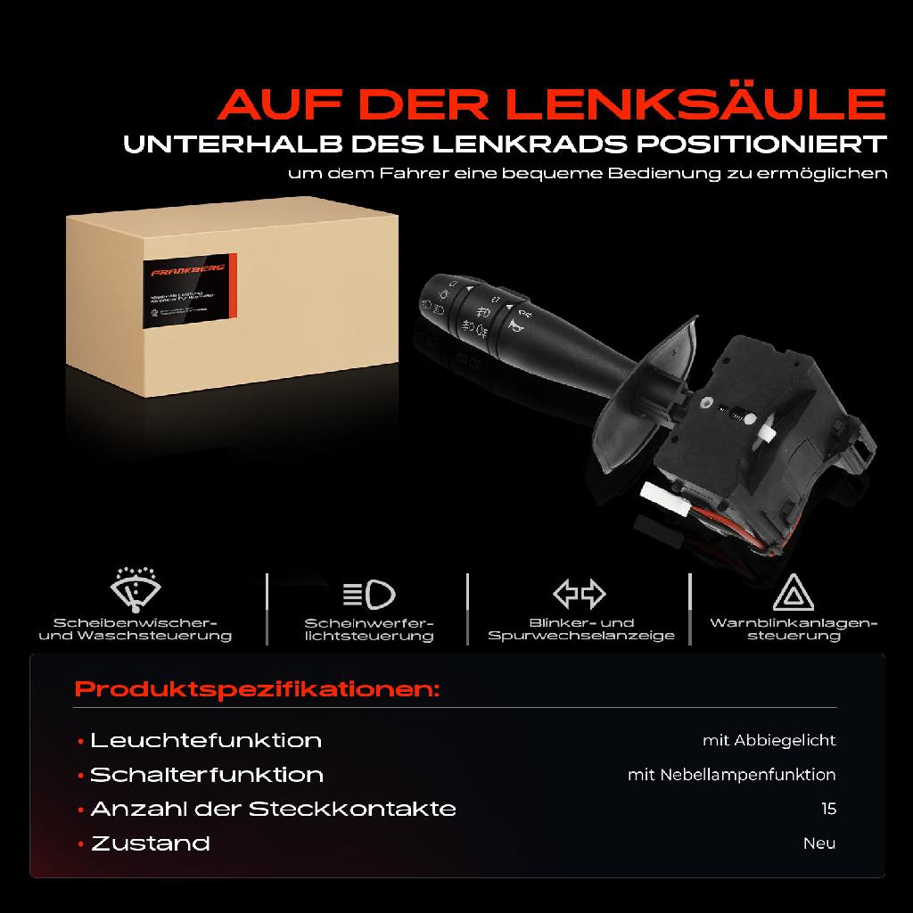 1x Kombischalter Lenkstockschalter für Renault Kangoo KC0/1 FC0/1 Kasten MPV 1998-2003
