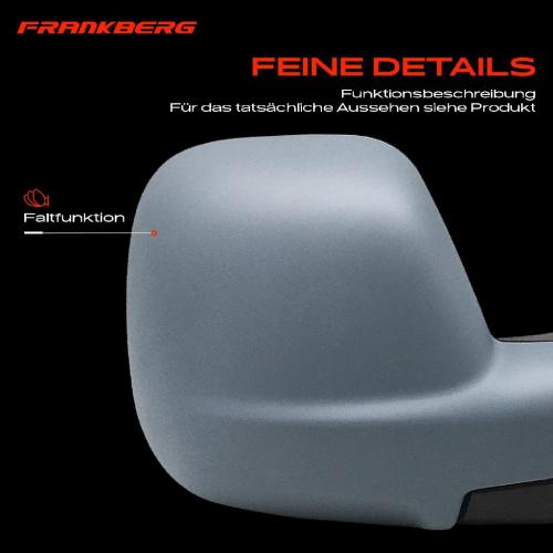 Frankberg 1x Außenspiegel Rechts für Citroën Berlingo B9 Peugeot Partner Tepee 2008-2024 Bild Frankberg 1x Außenspiegel Rechts für Citroën Berlingo B9 Peugeot Partner Tepee 2008-2024