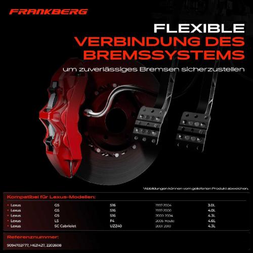 1x Bremsschlauch Bremsschläuche Hinterachse Links oder Rechts für Lexus GS JZS160 LS F4 SC UZZ40 Bild 1x Bremsschlauch Bremsschläuche Hinterachse Links oder Rechts für Lexus GS JZS160 LS F4 SC UZZ40