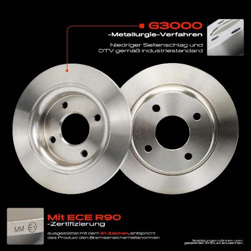 Frankberg 2x Bremsscheiben Hinterachse für Ford Fiesta VII Van 1.0L 1.1L 1.5L Bj ab 2017 Bild Frankberg 2x Bremsscheiben Hinterachse für Ford Fiesta VII Van 1.0L 1.1L 1.5L Bj ab 2017