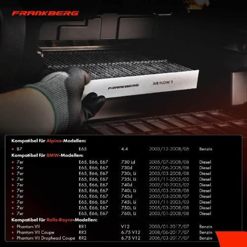 4x Innenraumfilter Aktivkohle für BMW 7er E65 E66 E67 730-760 Alpina B7 Rolls Bild 4x Innenraumfilter Aktivkohle für BMW 7er E65 E66 E67 730-760 Alpina B7 Rolls