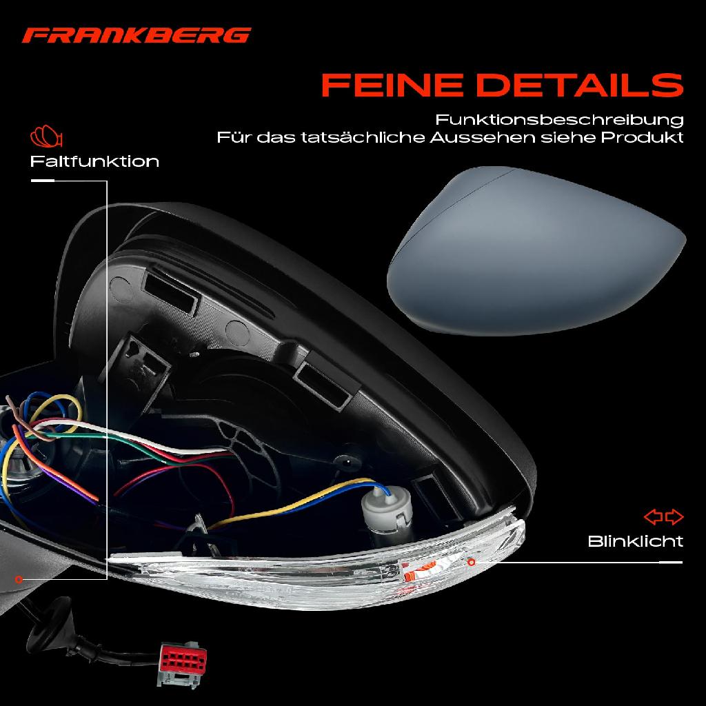 1x Außenspiegel Links für Ford Fiesta VI Van CB1 CCN 2008-2012