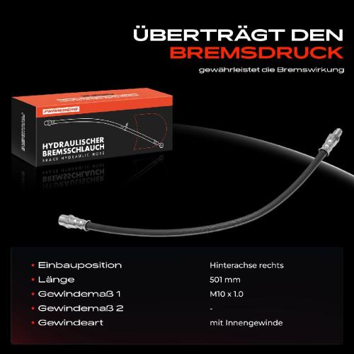 1x Bremsschlauch Bremsschläuche Hinterachse Rechts für Honda Civic VII EM2 EP EU EV ES ET Bild 1x Bremsschlauch Bremsschläuche Hinterachse Rechts für Honda Civic VII EM2 EP EU EV ES ET