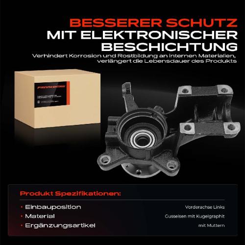 1x Achsschenkel Radlagergehäuse Komplett Vorderachse Links für Citroën Jumper Fiat Ducato Bild 1x Achsschenkel Radlagergehäuse Komplett Vorderachse Links für Citroën Jumper Fiat Ducato