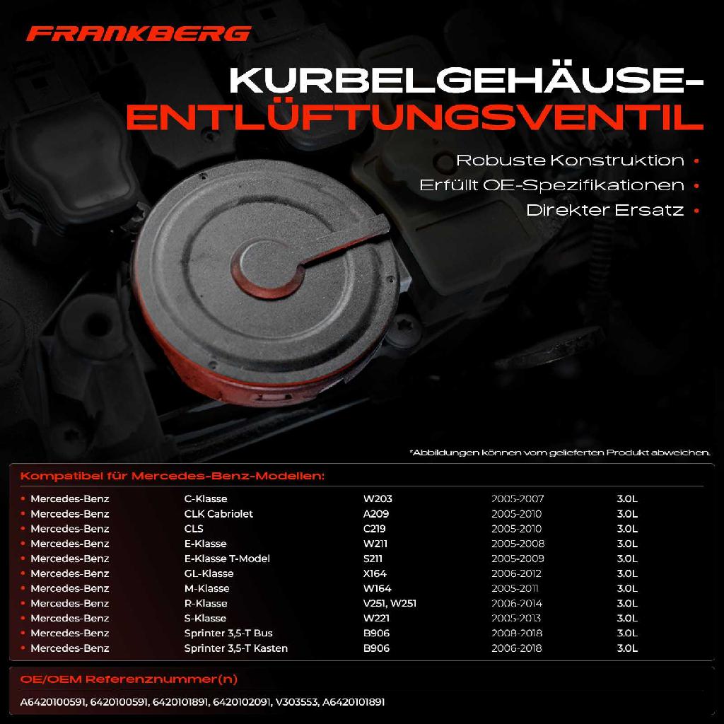 1x Ventil Kurbelgehäusentlüftung für Mercedes-Benz W203 W211 B906