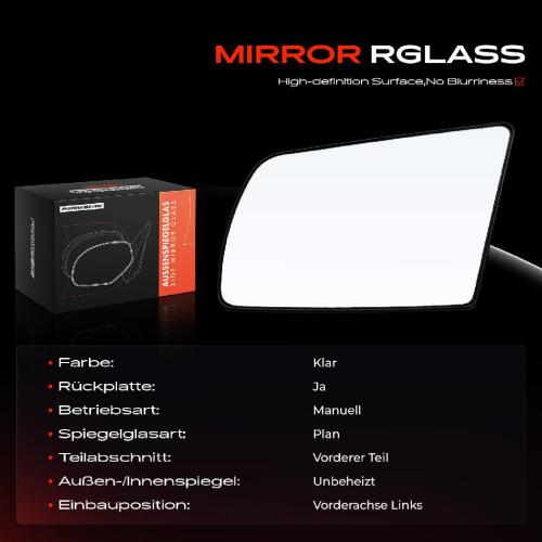 1x Spiegelglas Außenspiegel links für Opel Vectra A CC J89 1988-1995 Bild 1x Spiegelglas Außenspiegel links für Opel Vectra A CC J89 1988-1995