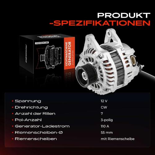 1x Lichtmaschine Generator für Nissan Juke F15 Qashqai I Cube 1.6L ab 2007 Bild 1x Lichtmaschine Generator für Nissan Juke F15 Qashqai I Cube 1.6L ab 2007