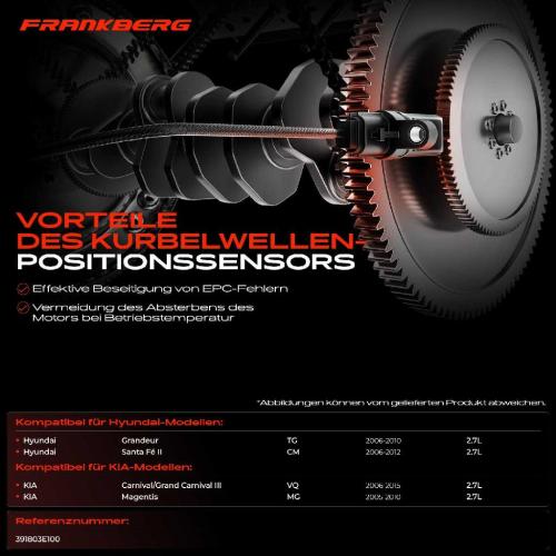 1x Kurbelwellensensor Impulsgeber für Hyundai Grandeur Santa Fé II KIA Carnival Magentis 2.7L Bild 1x Kurbelwellensensor Impulsgeber für Hyundai Grandeur Santa Fé II KIA Carnival Magentis 2.7L
