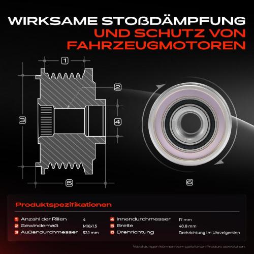 1x Generatorfreilauf Lichtmaschine für Dacia Sandero Nissan Micra 5 Renault Clio 5 Bild 1x Generatorfreilauf Lichtmaschine für Dacia Sandero Nissan Micra 5 Renault Clio 5