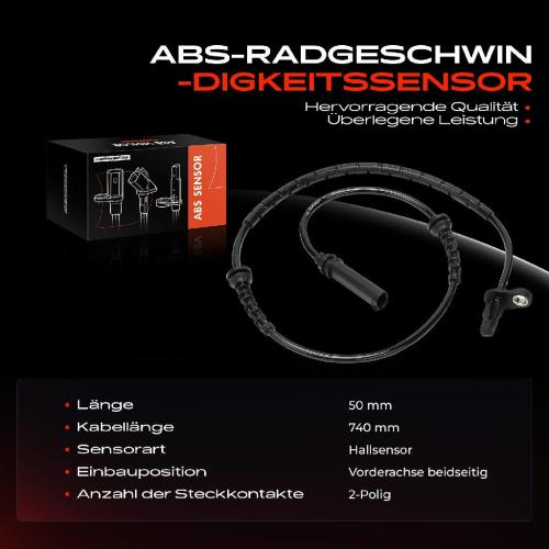 1x ABS Sensor Vorderachse beidseitig für BMW IX3 G08 X3 F97 G01 G08 X3 Van G01 X4 F98 G02 3.0L Bj ab 2017 Bild 1x ABS Sensor Vorderachse beidseitig für BMW IX3 G08 X3 F97 G01 G08 X3 Van G01 X4 F98 G02 3.0L Bj ab 2017