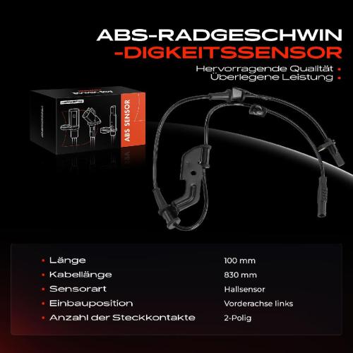 Frankberg 1x ABS Sensor Vorderachse links für Hyundai i10 AC3 AI3 1.0L 1.2L Bj ab 2019 Bild Frankberg 1x ABS Sensor Vorderachse links für Hyundai i10 AC3 AI3 1.0L 1.2L Bj ab 2019