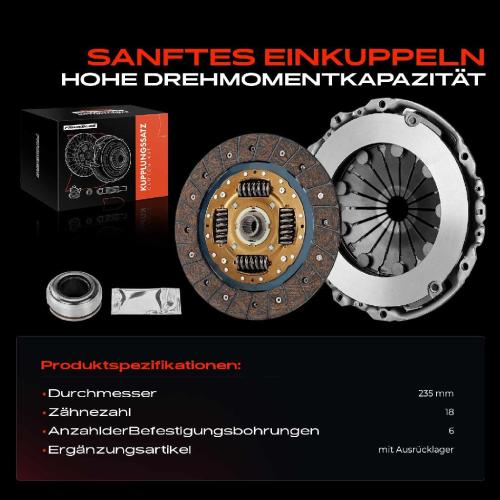 Frankberg 1x Kupplungssatz für Citroën Berlingo Kasten/MPV Multispace Pritsche/Fahrgestell Berlingo/Berlingo First MPV Bild Frankberg 1x Kupplungssatz für Citroën Berlingo Kasten/MPV Multispace Pritsche/Fahrgestell Berlingo/Berlingo First MPV