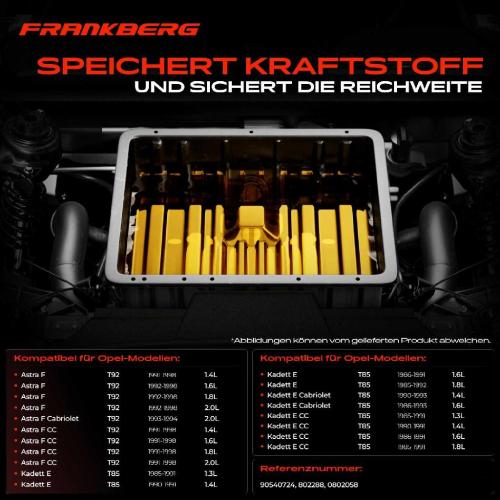 Frankberg 1x Kraftstofftank Kraftstoffbehälter für Opel Astra F Kadett E 1.3L-2.0L Bild Frankberg 1x Kraftstofftank Kraftstoffbehälter für Opel Astra F Kadett E 1.3L-2.0L